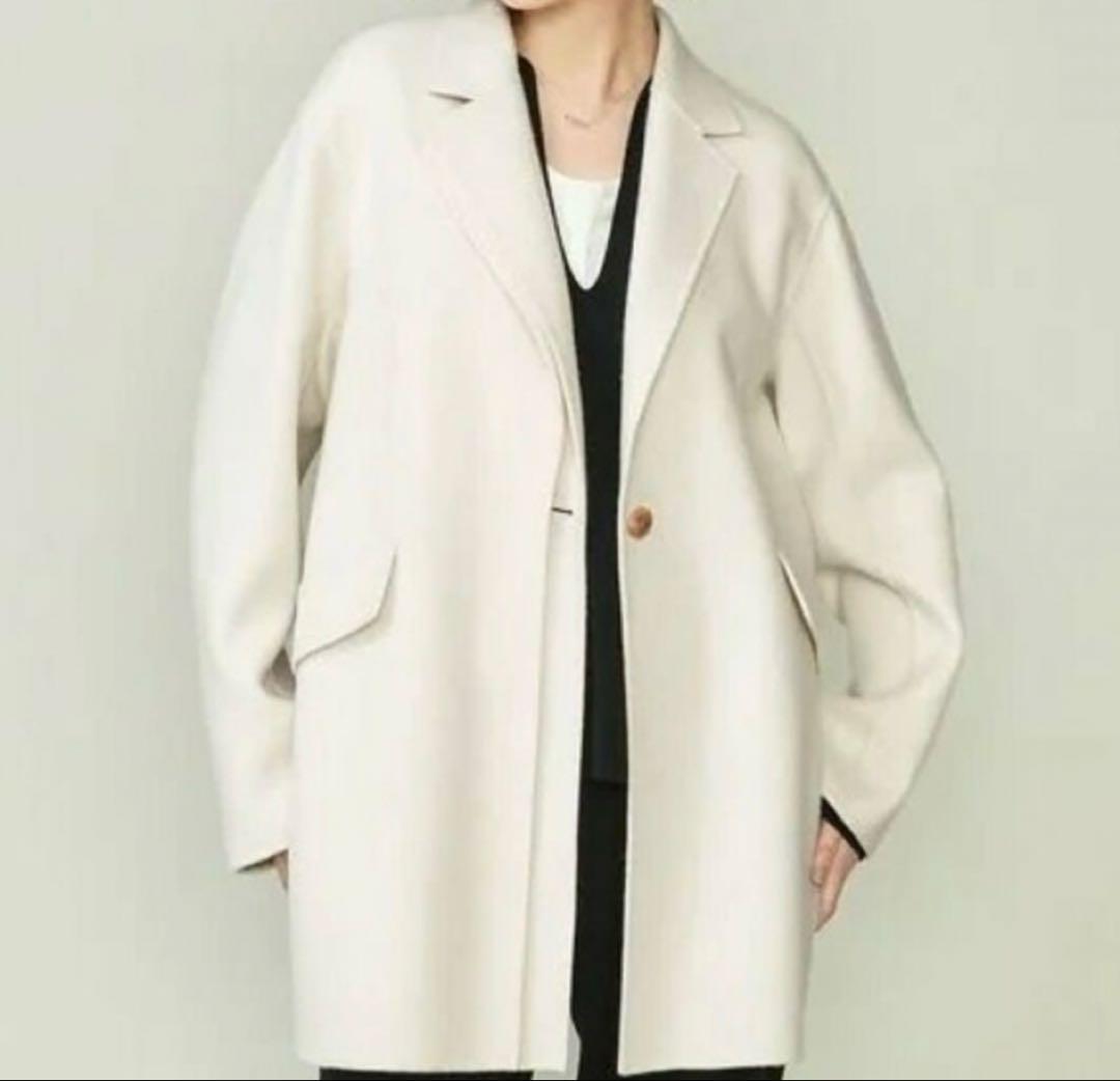 週末限定＜conte＞ ダブルラペル リバーコート 辺見えみり - メルカリ