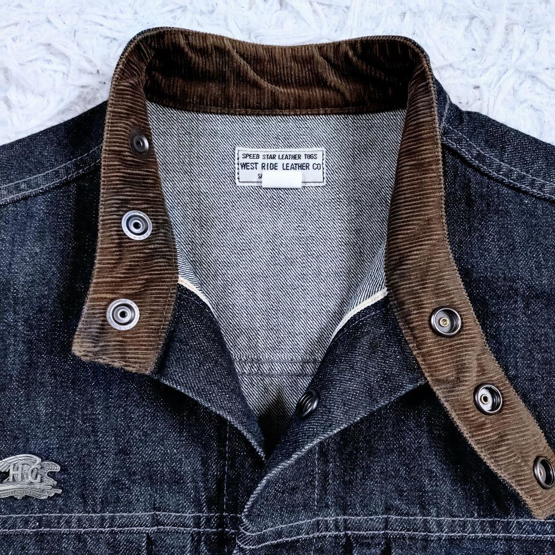 レア高】WEST RIDE LEATHER CO バイカーベスト デニム 黒 - メルカリ