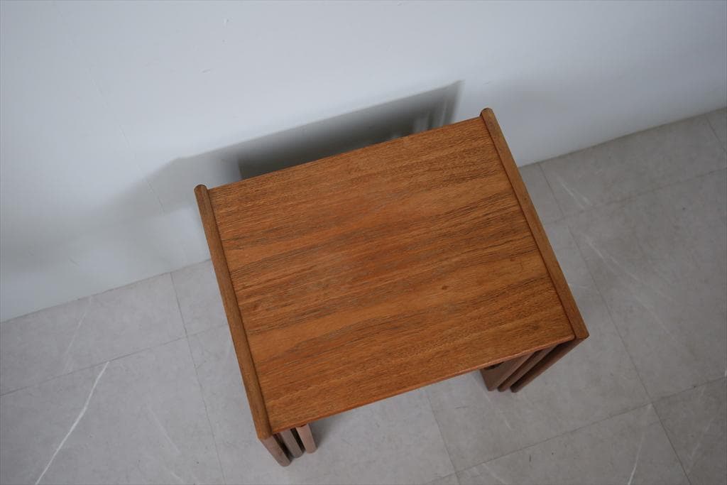 英国アンティークG-PLANジープランネストテーブル3台/収納机(92-152