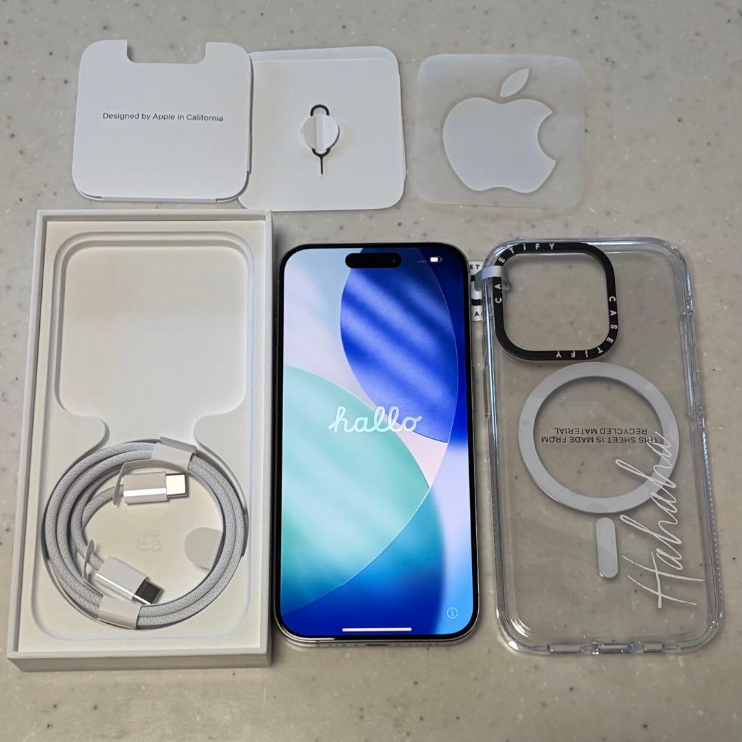 iPhone15Pro 512GB ホワイトチタニウム SIMフリー ケース付 iPhone 15 Pro Max 512GB - ホワイトチタニウム（SIMフリー）[整備済