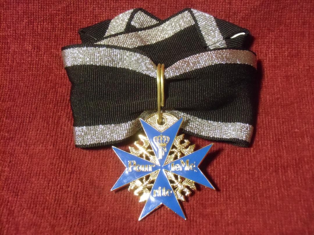 Ｗ帝政ドイツ軍/プロイセン王国＊ブルーマックス勲章（ＣＯＰＹ/複製品） プロイセン王国『プール・ル・メリット勲章』ドイツ ブルーマックス