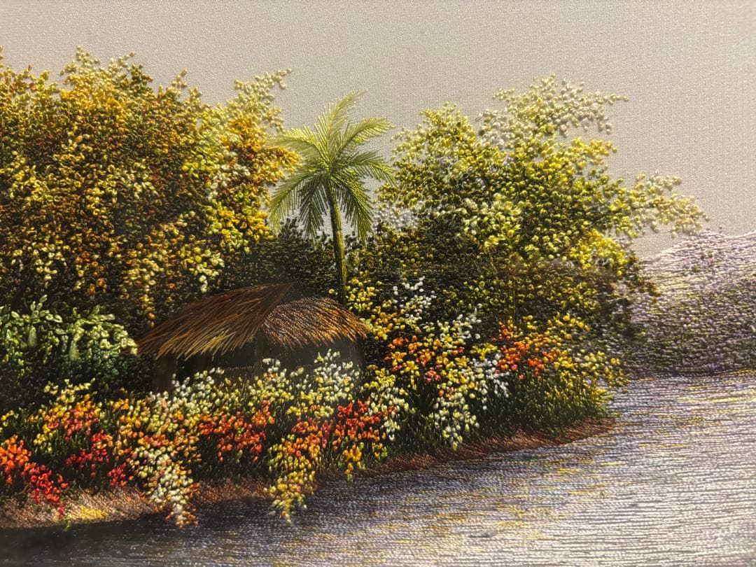 XQ Vietnam 高級シルク刺繍アート 麻生太郎氏 安倍晋三氏購入の特別品