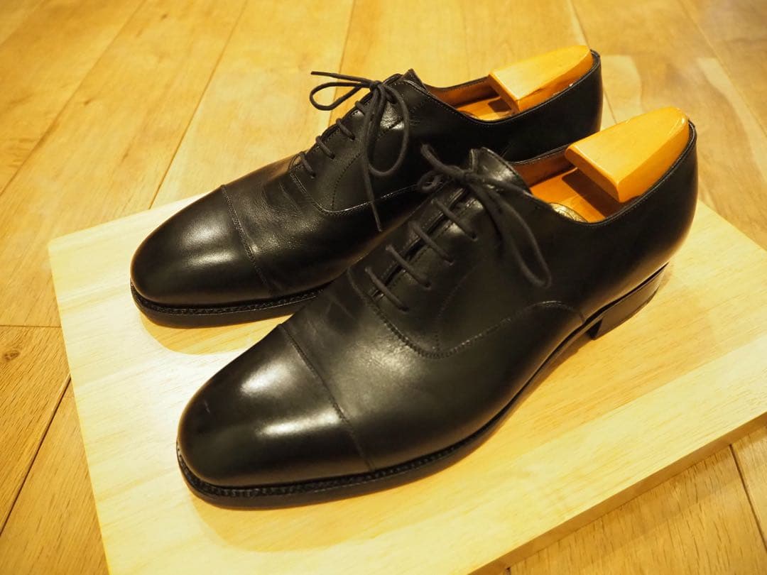 【美品】JM.WESTON 300 ブラック ストレートチップ 8/ 8.5 ジェイエムウエストン 300 ストレートチップ ブラック ラバーソール