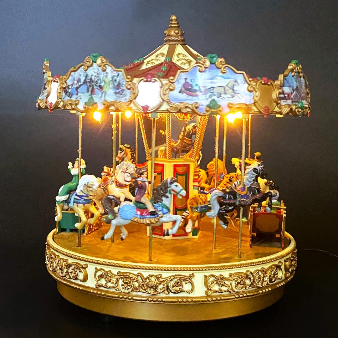 美品】ミスタークリスマス☆メリーゴーランド☆オルゴール☆カルーセル