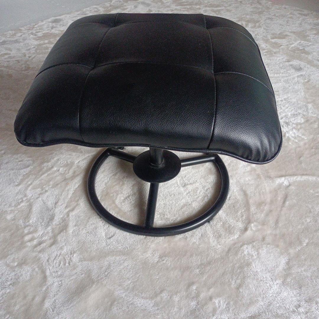 引き取り限定)黒い合成皮革のオットマン - メルカリ