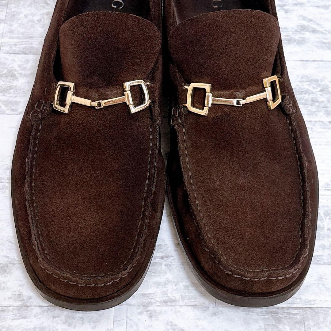 美品✨GUCCI ビットローファー スエード ゴールド金具 26.5cm 茶