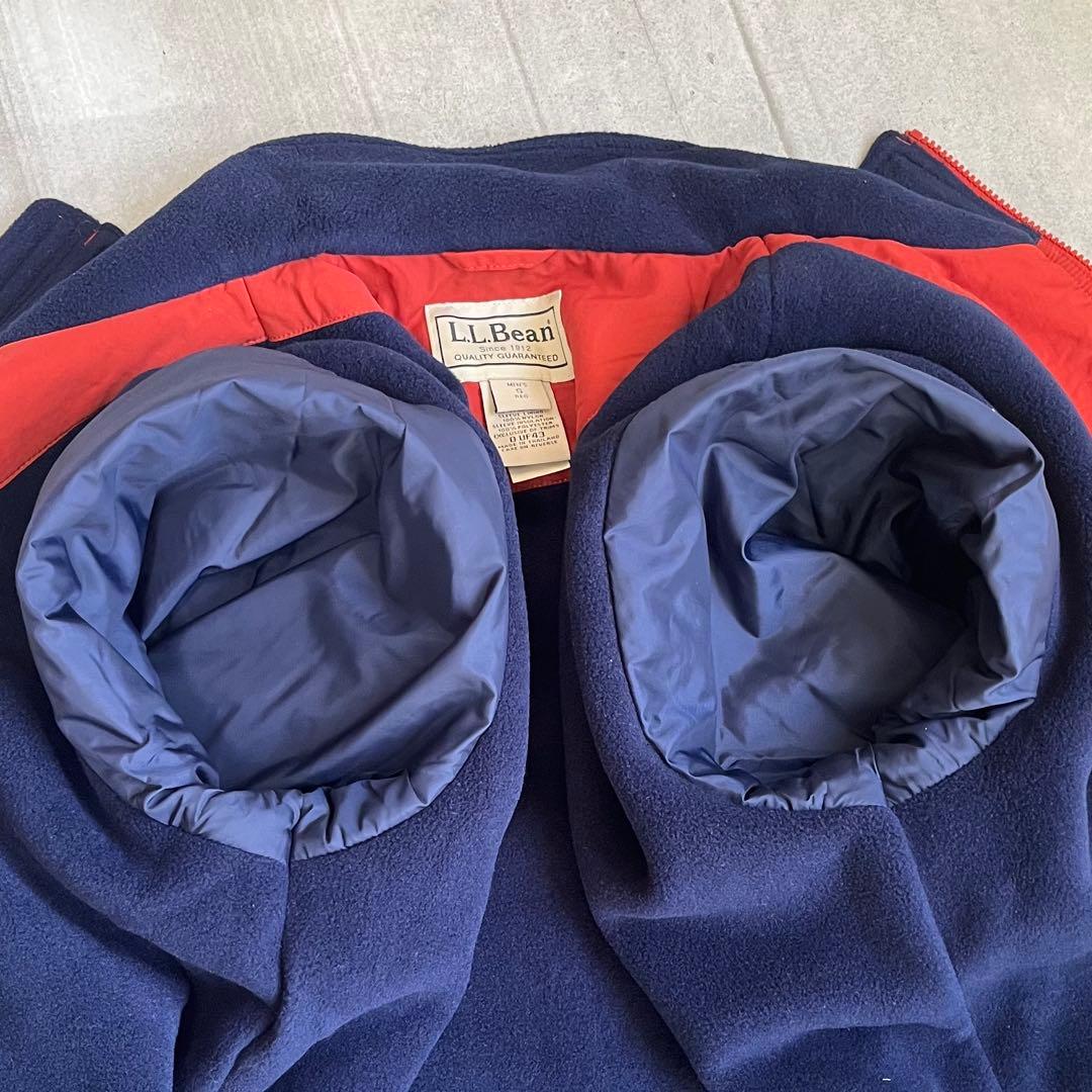 90s L.L.Bean ウォームアップジャケット 裏フリース オレンジ S