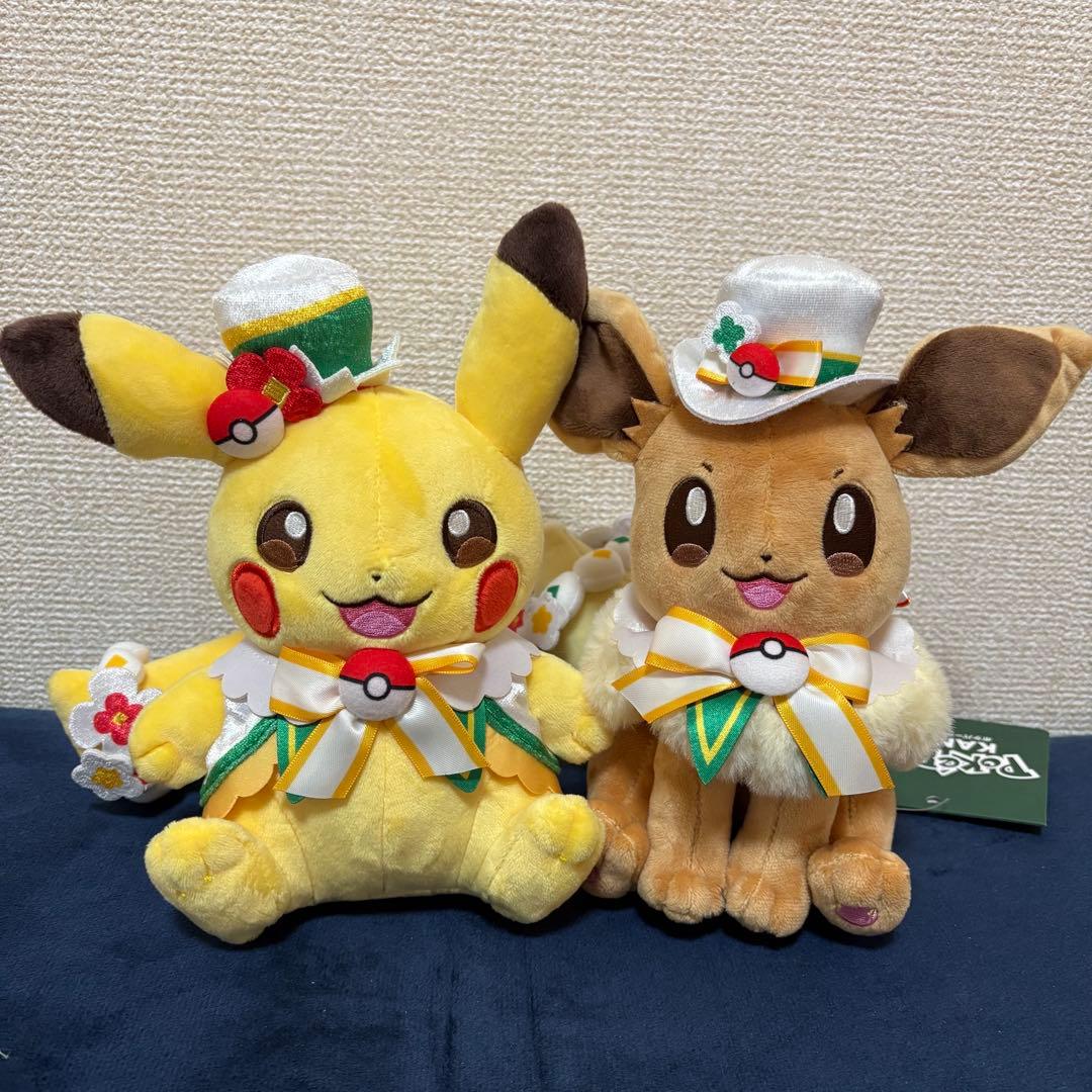 新品タグ付き】ポケパークカントー限定 ピカチュウ イーブイ