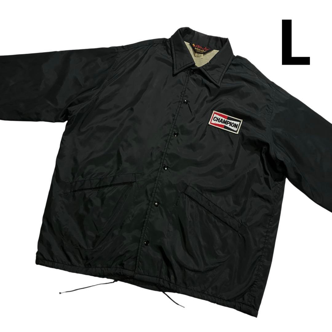 80s USA製 チャンピオンプラグ ナイロン コーチジャケット L 黒 - メルカリ