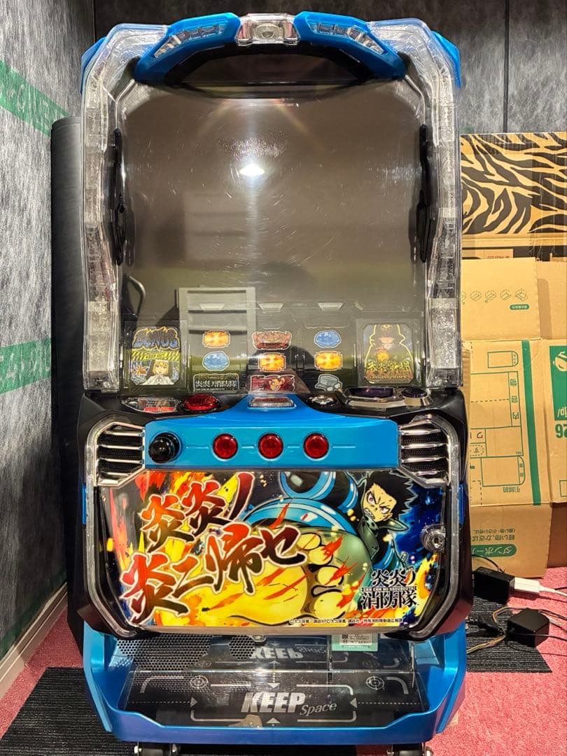 パチスロ実機 炎炎ノ消防隊 スマスロユニット、 スマスロ遊技用ユニット取り付け済み L炎炎ノ消防隊jG 中古パチスロ