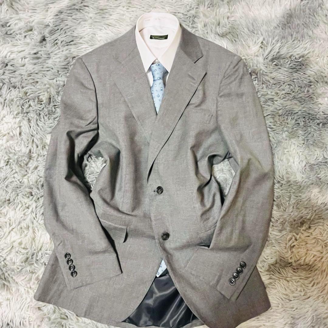 大特価】エルメネジルドゼニア セットアップ シルク 無地 グレー M