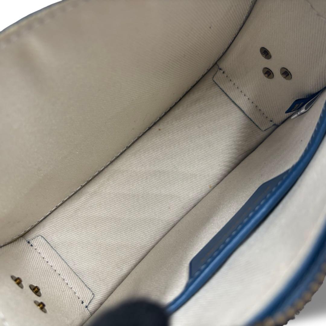 美品】ポロラルフローレン ショルダーバッグ レザー ブルー 斜め掛け