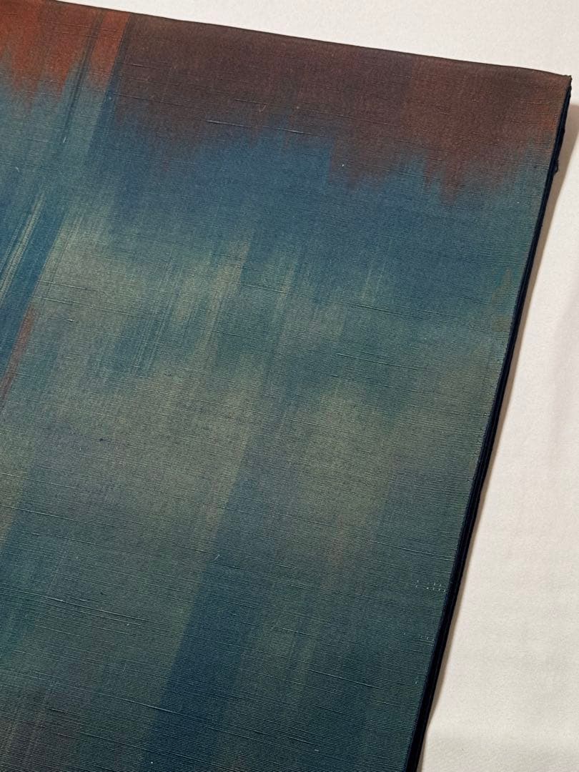 極美品] 紬地 袋帯 正絹 紺 青 紬織 洒落袋 カジュアル 小紋 紬