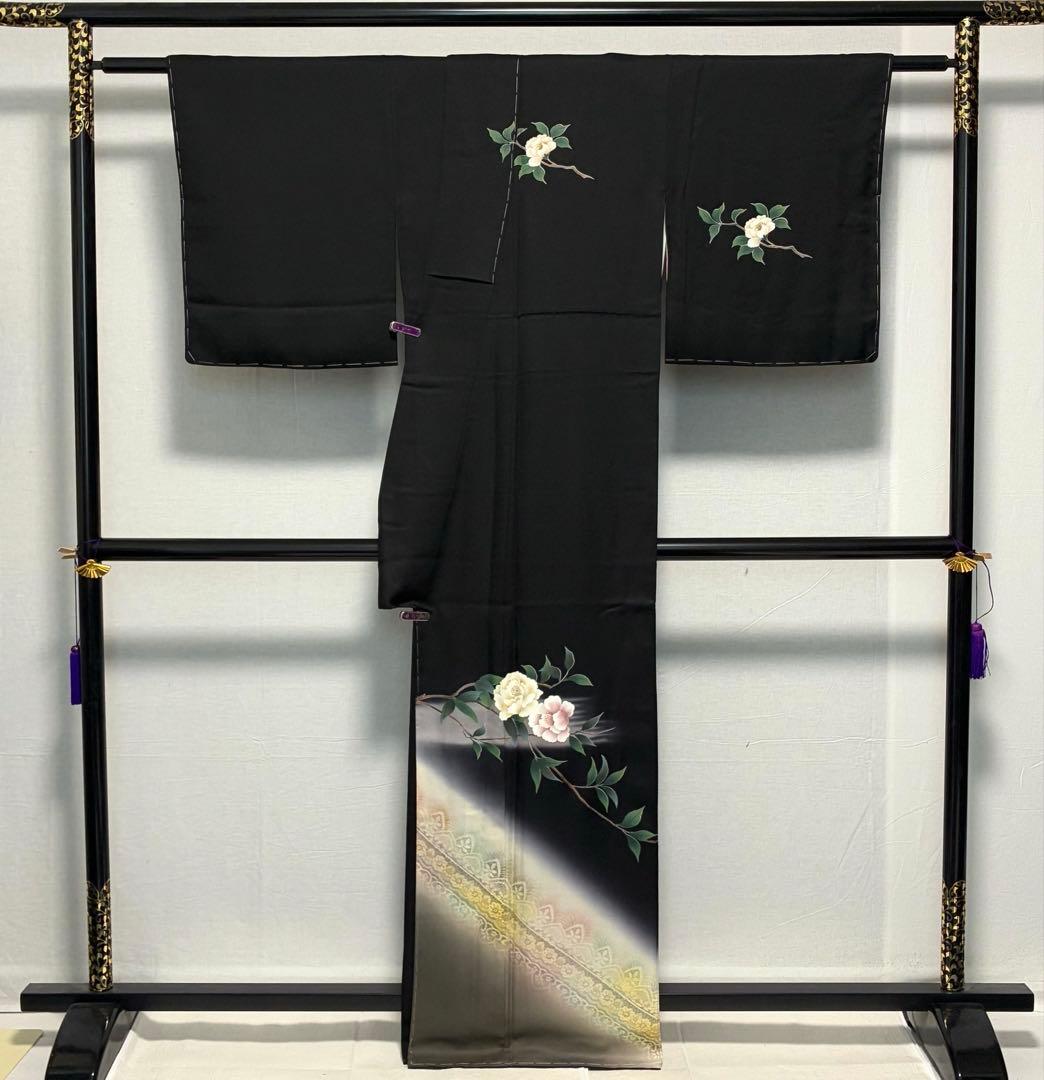 D230 訪問着 椿 正絹 着物 袷 しつけ糸付き未使用極美品 - メルカリ