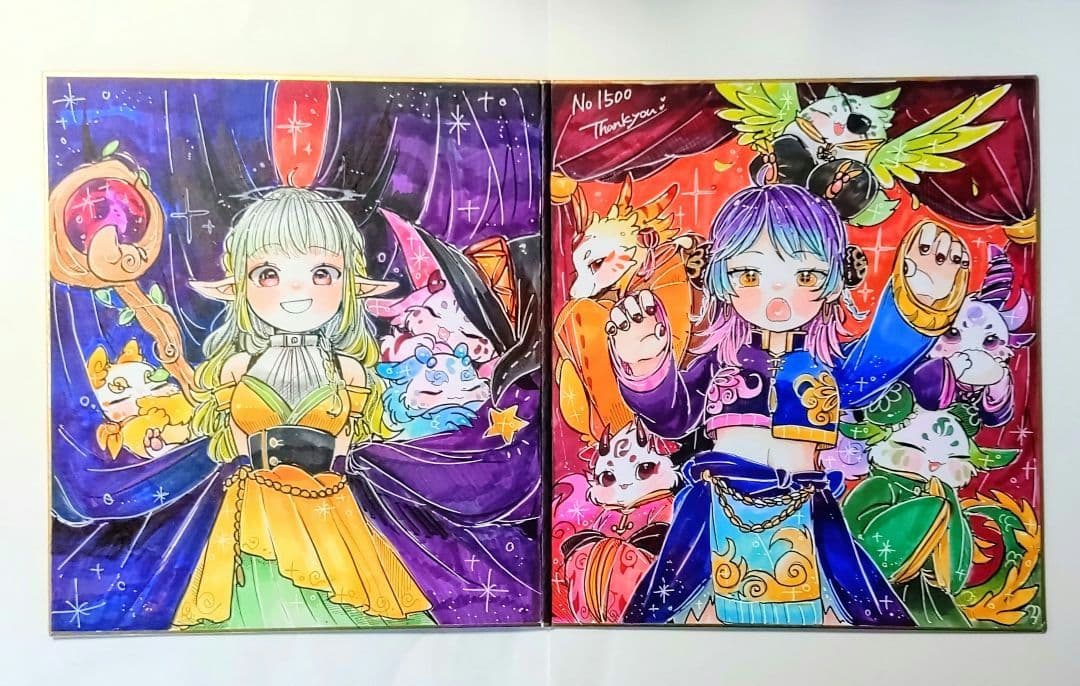 に*め様 手描きイラスト色紙 No.1500 ミニ色紙イラスト｜Yahoo!フリマ（旧PayPayフリマ）