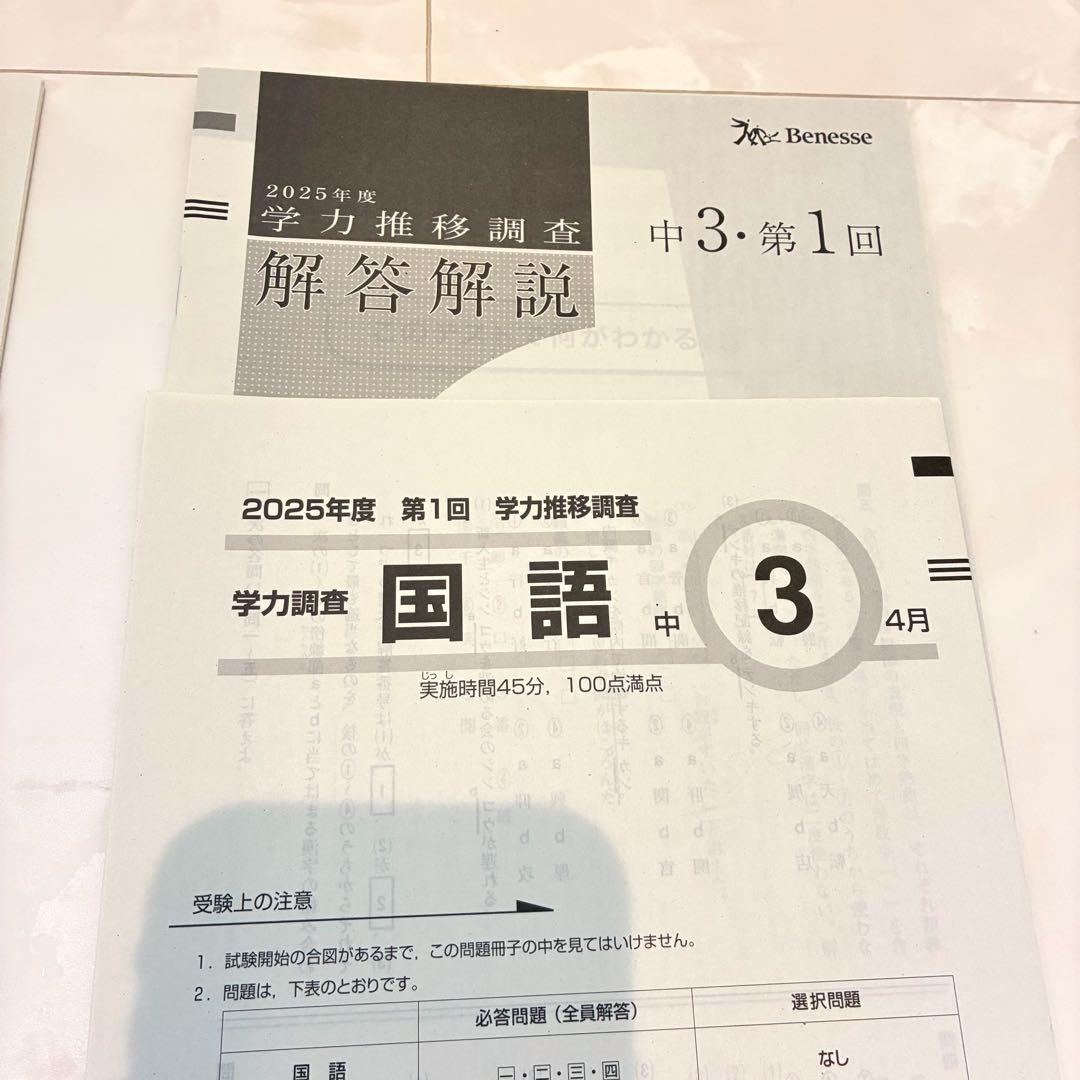 学力推移調査 中3 2025年度 第1回 4月 ベネッセ - メルカリ