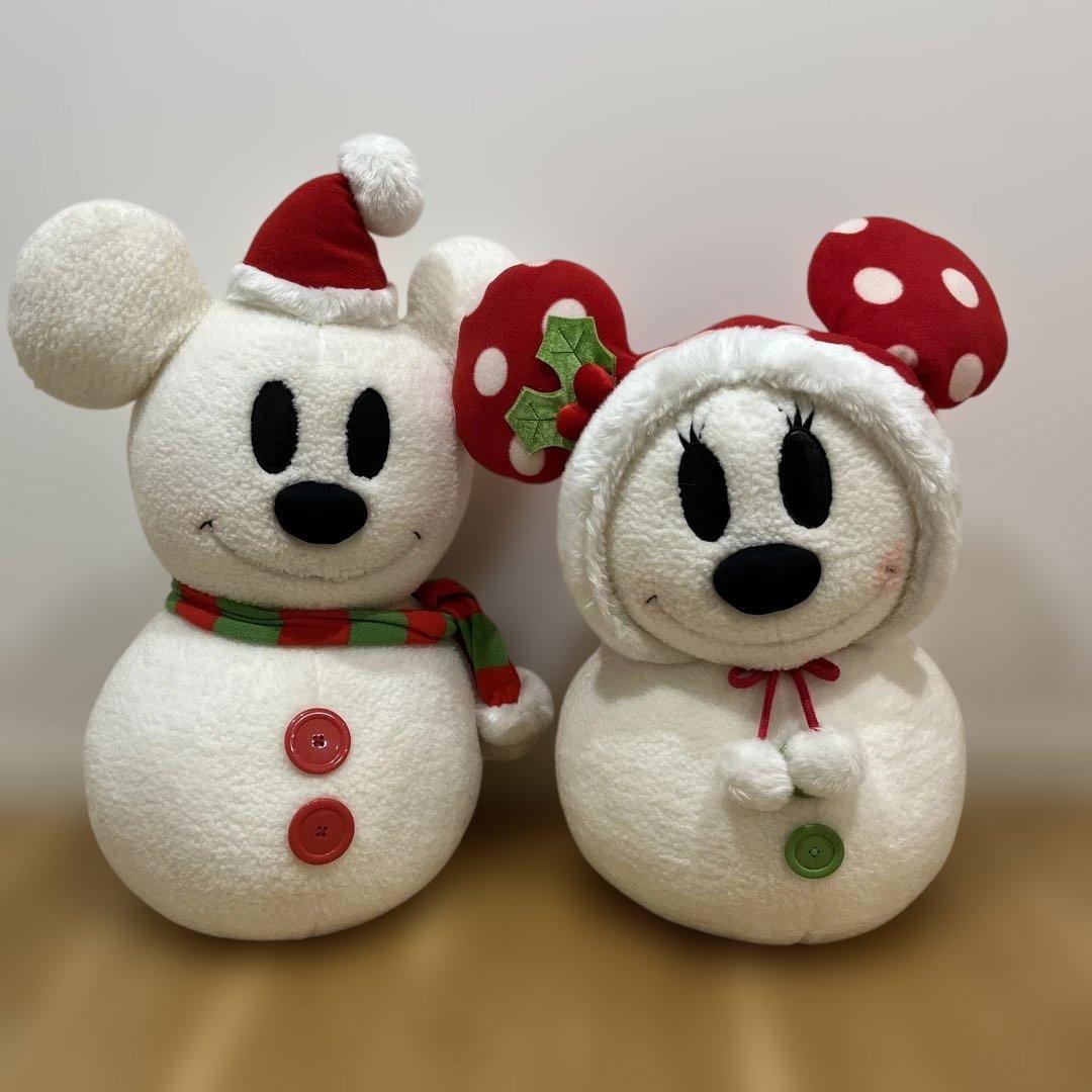 激レア ディズニー ミッキー・ミニー 雪だるま ぬいぐるみ 超BIG Disney - ディズニー ミッキー ミニー 雪だるま ぬいぐるみの通販 by