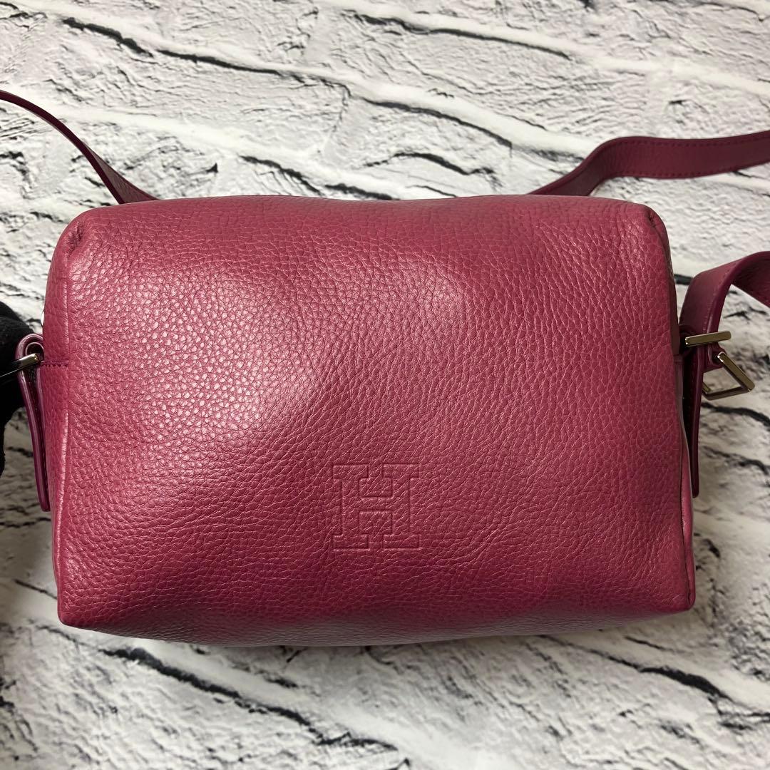 美品✨ヒロフ 現行モデル ヴィータ シボ革 Hロゴ ショルダーバッグ