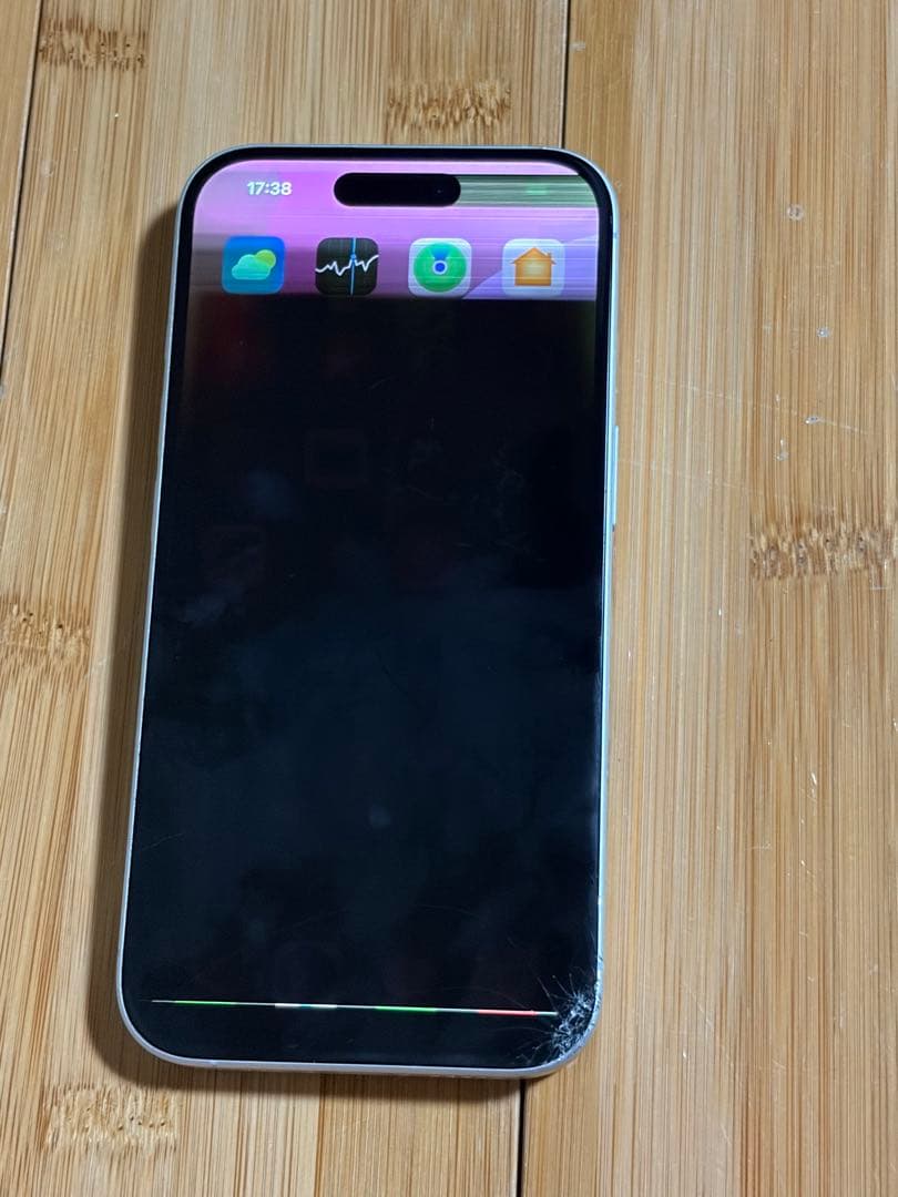 iPhone16 128GB ホワイト 箱あり 画面割れ・通