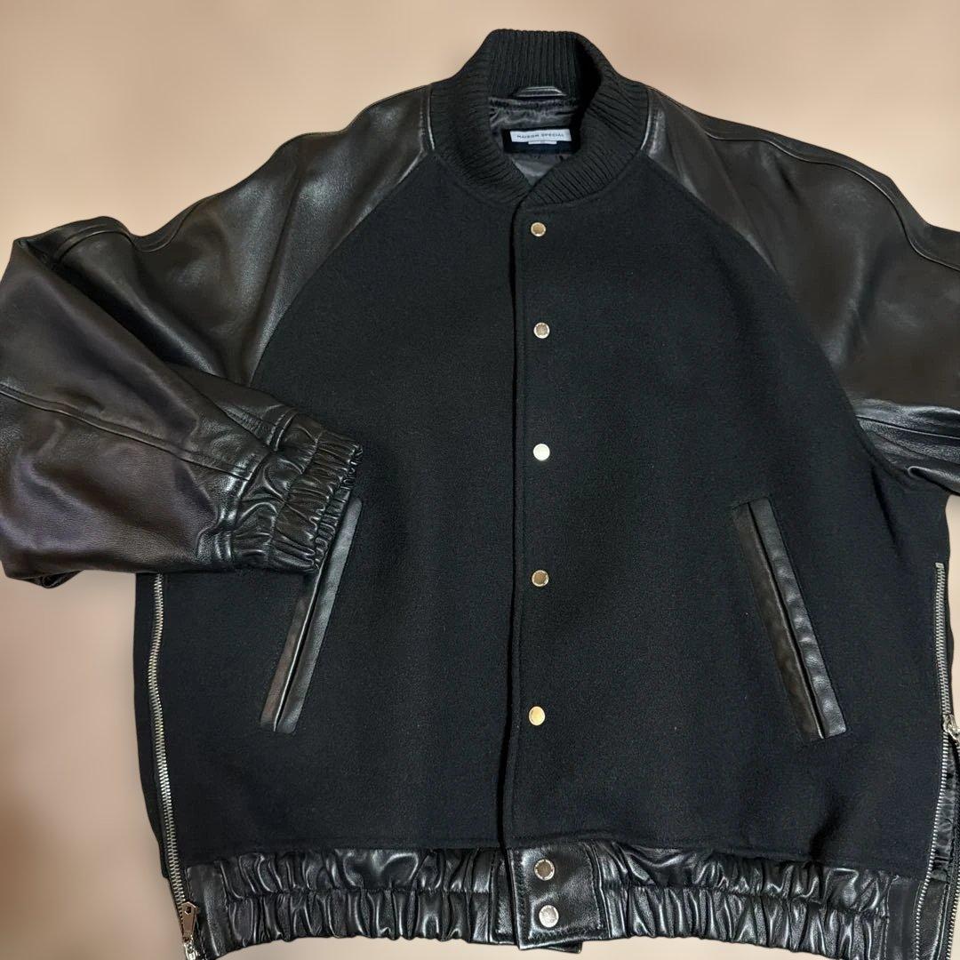 シープレザーメルトンコンビスタジャン【メゾンスペシャル】 - メルカリ