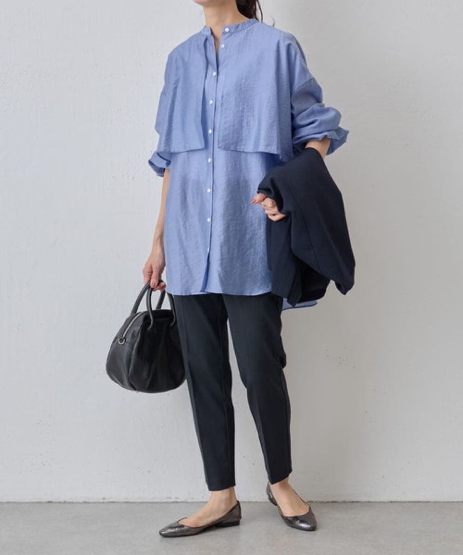 ✨定価2.2万円✨ビアズリー レイヤードシャツ バンドカラー とろみ素材