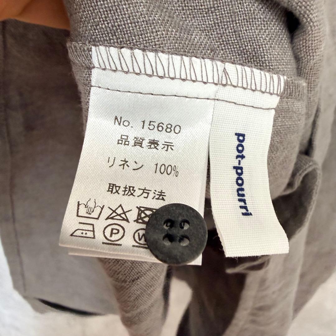 pot-pourri シャツワンピース チュニックシャツ リネン100% - メルカリ