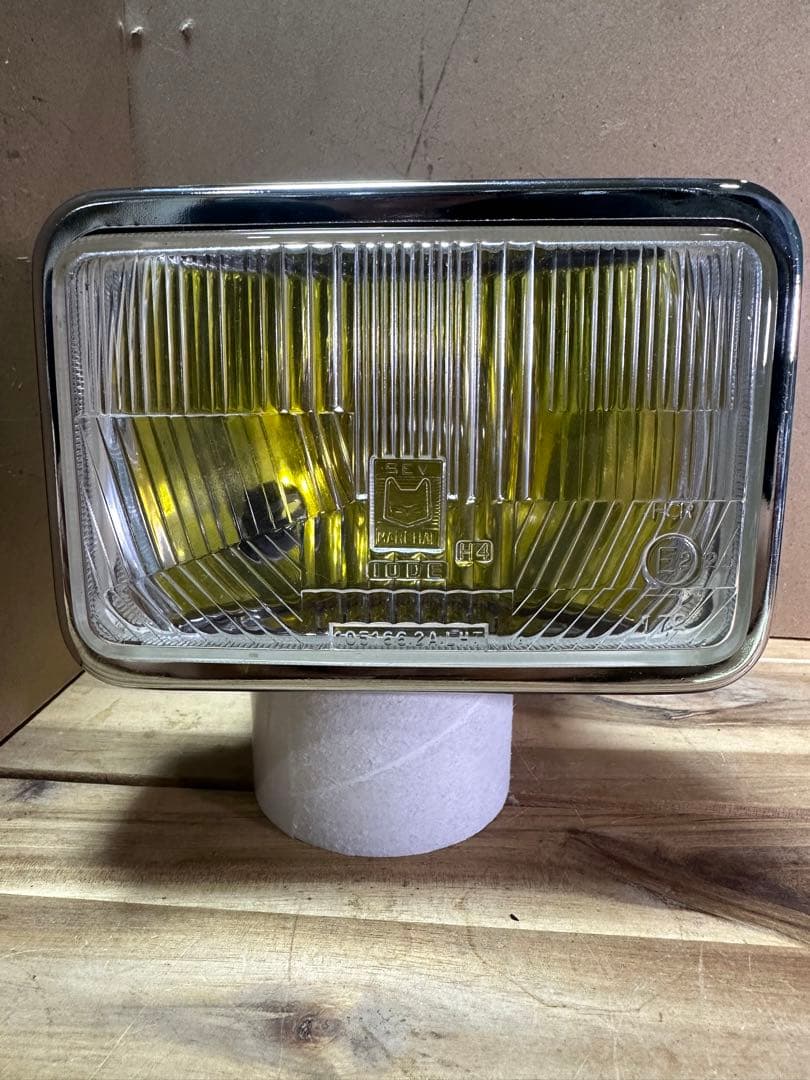 美品綺麗希少当時物角目マーシャルヘッドライトASSY/新品ライトケース