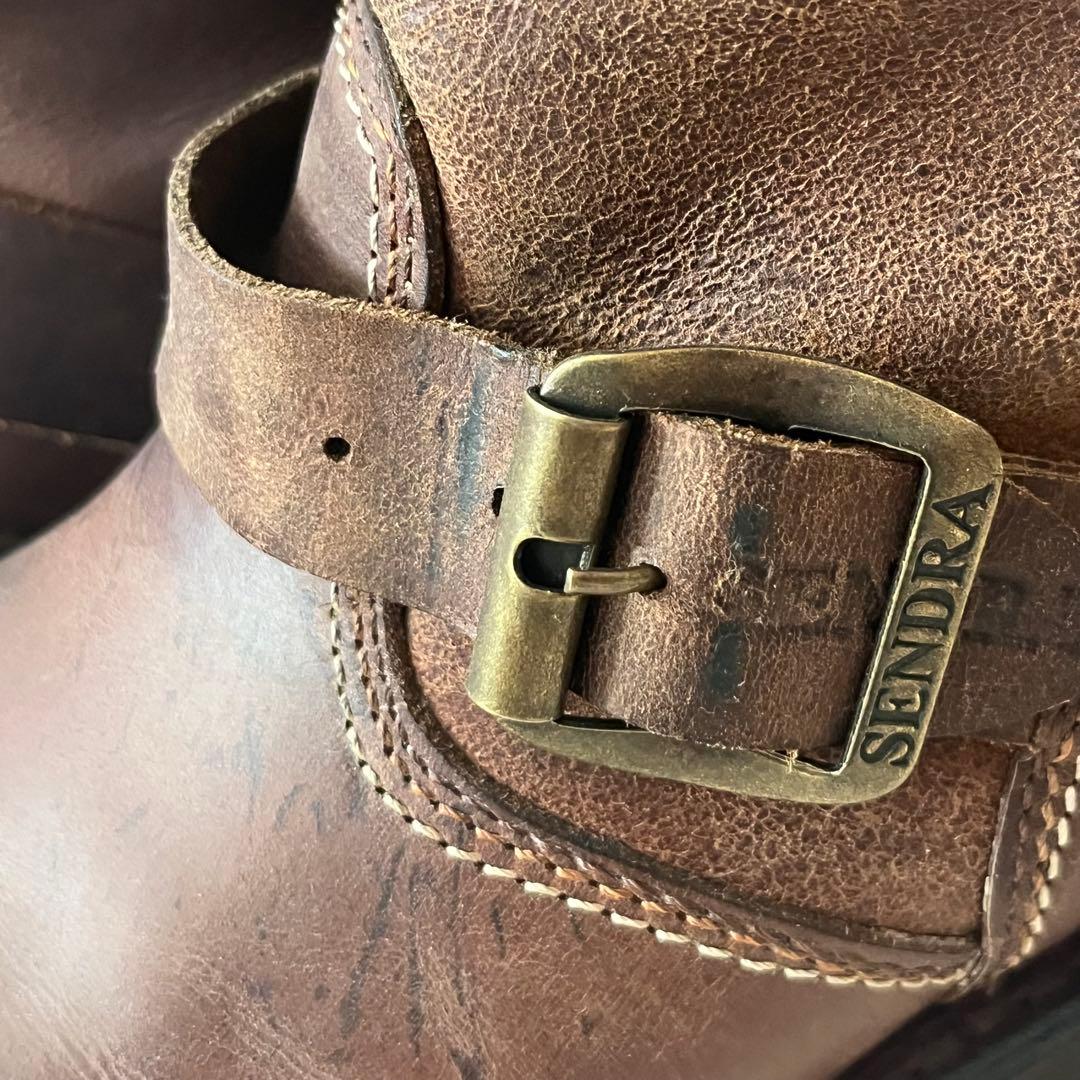 ベッカム愛用】センドラ Sendra エンジニアブーツ ロゴ刺繍 漢 EU40