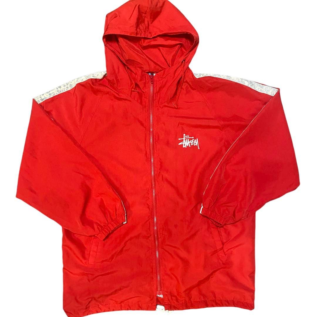 OLD STUSSY ナイロンジャケット レッド L 90s 紺タグ - メルカリ