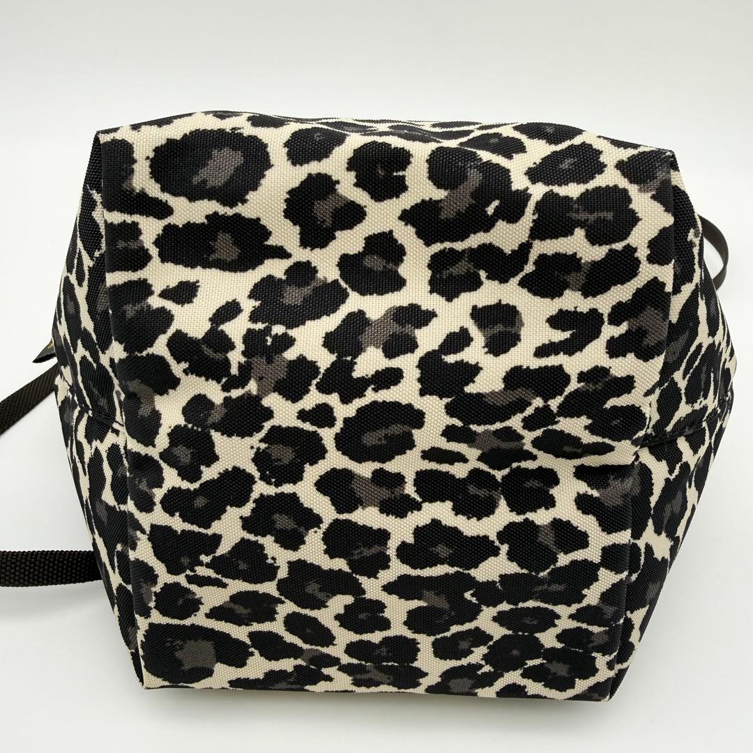 極美品】エルベシャプリエ 2885F 舟型ショルダーバッグ S パンサー