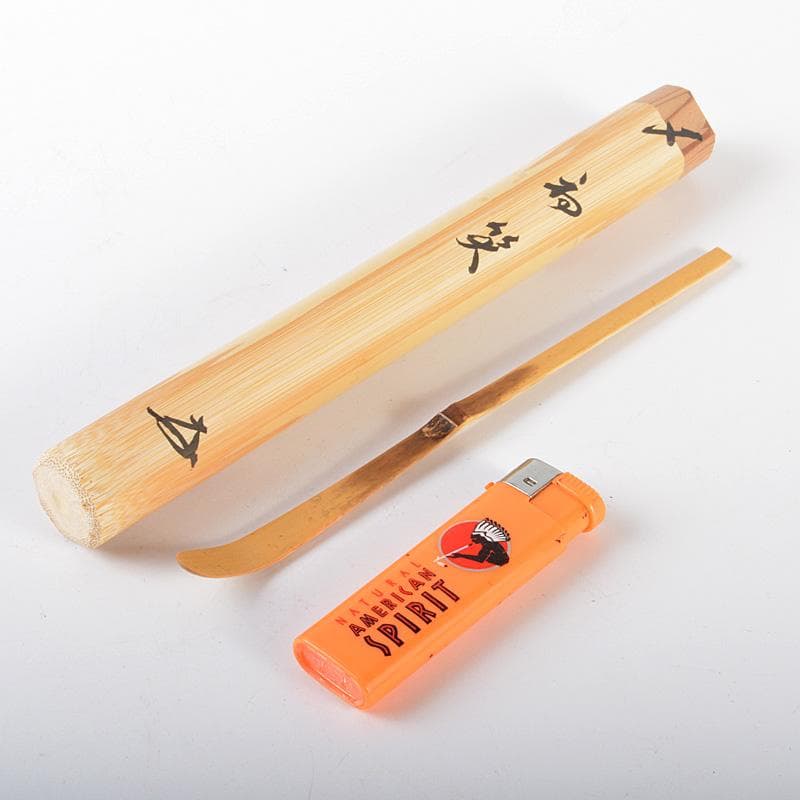 茶道具 辻竹峰作 茶杓 銘「初笑」 前大徳 福本積應書付 共筒共箱 C