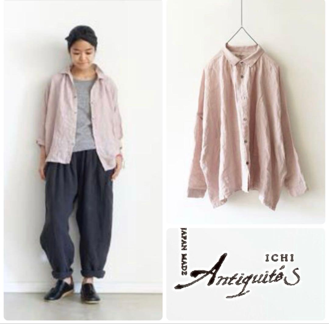 美品ICHI Antiquite's イチアンティークス リネン シャツブラウス