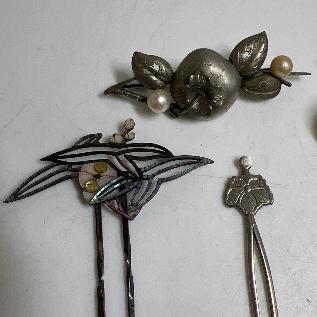 極上 本翡翠 銀細工 簪 ブローチ 106g 東キ8-0127☆2F タサチ - メルカリ