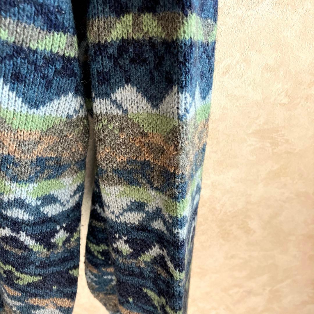 希少 80's フランス製 C.P.COMPANY ウールセーター 青 XL