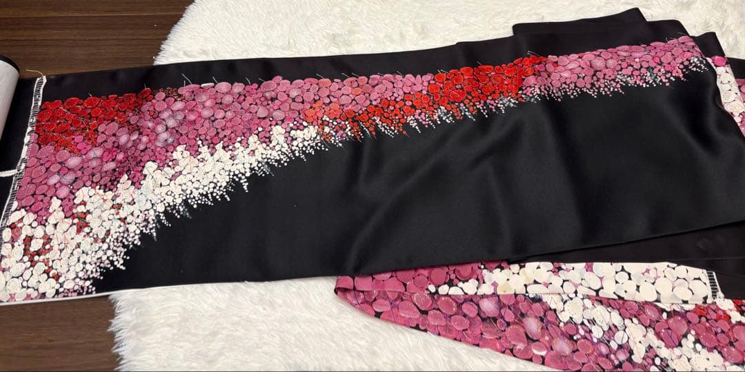 河藤縮緬特選 着尺 梅柄 本場浜ちりめん