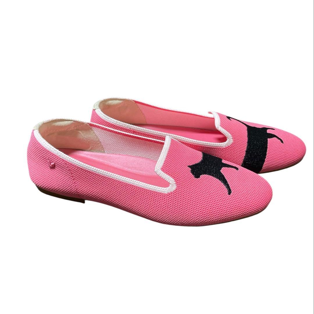 VIVAIA☆ネコ柄フラットシューズ☆ピンク☆24.5cm - メルカリ