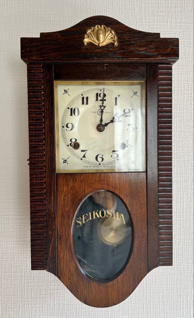 SEIKO SHA 精工舎 振り子時計ゼンマイ掛け時計柱時計ボンボン時計古