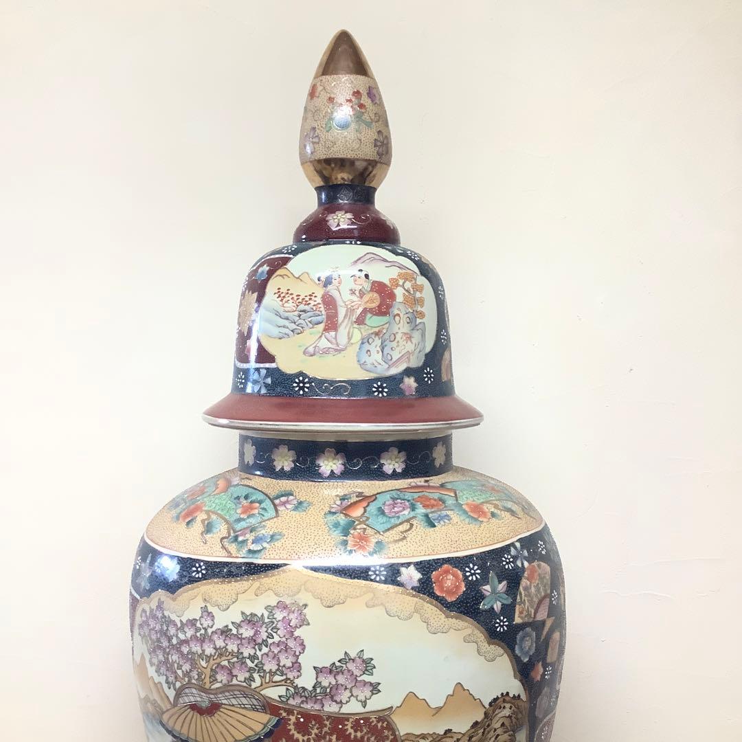 薩摩焼？ 古代美人図 壺飾り壺 沈香壺 大型 大サイズ M109209424