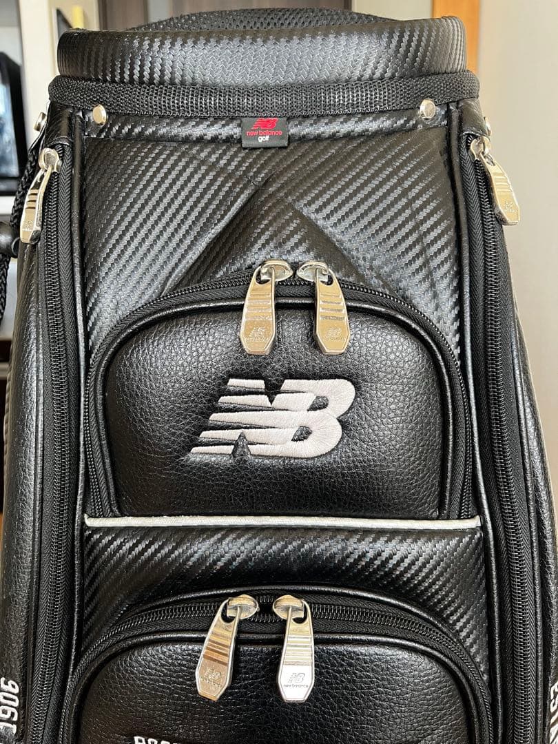 良品 人気ニューバランスゴルフ 9.0型 カート型キャディバッグ レザー