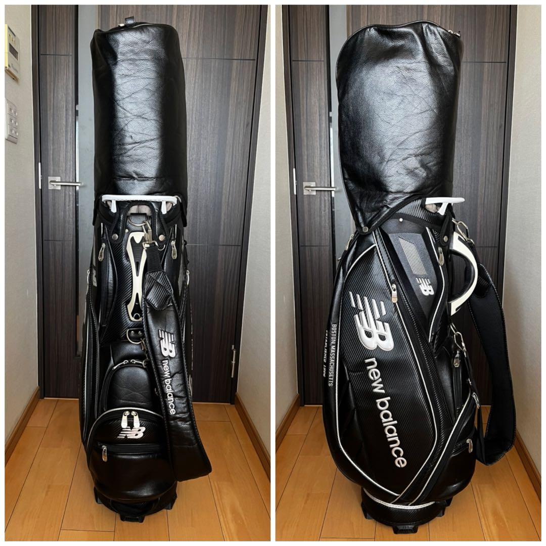 良品 人気ニューバランスゴルフ 9.0型 カート型キャディバッグ レザー