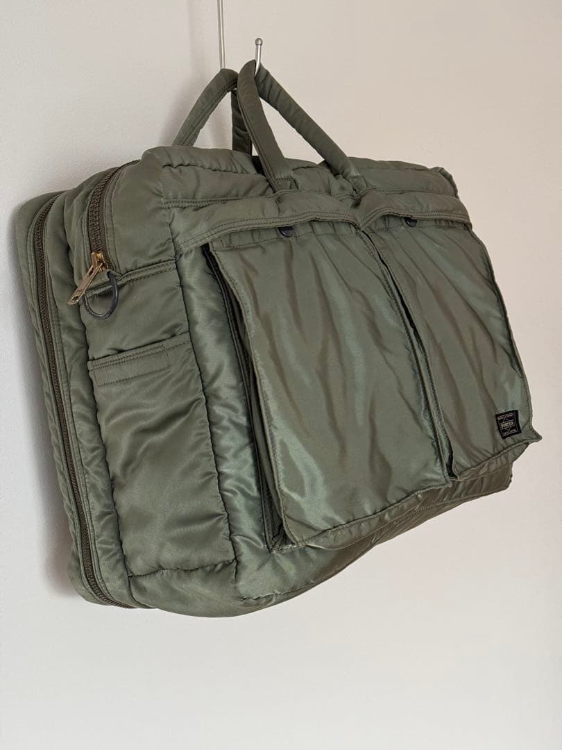 良品】廃番 ポーター PORTER タンカー 2WAY バッグ セージグリーン