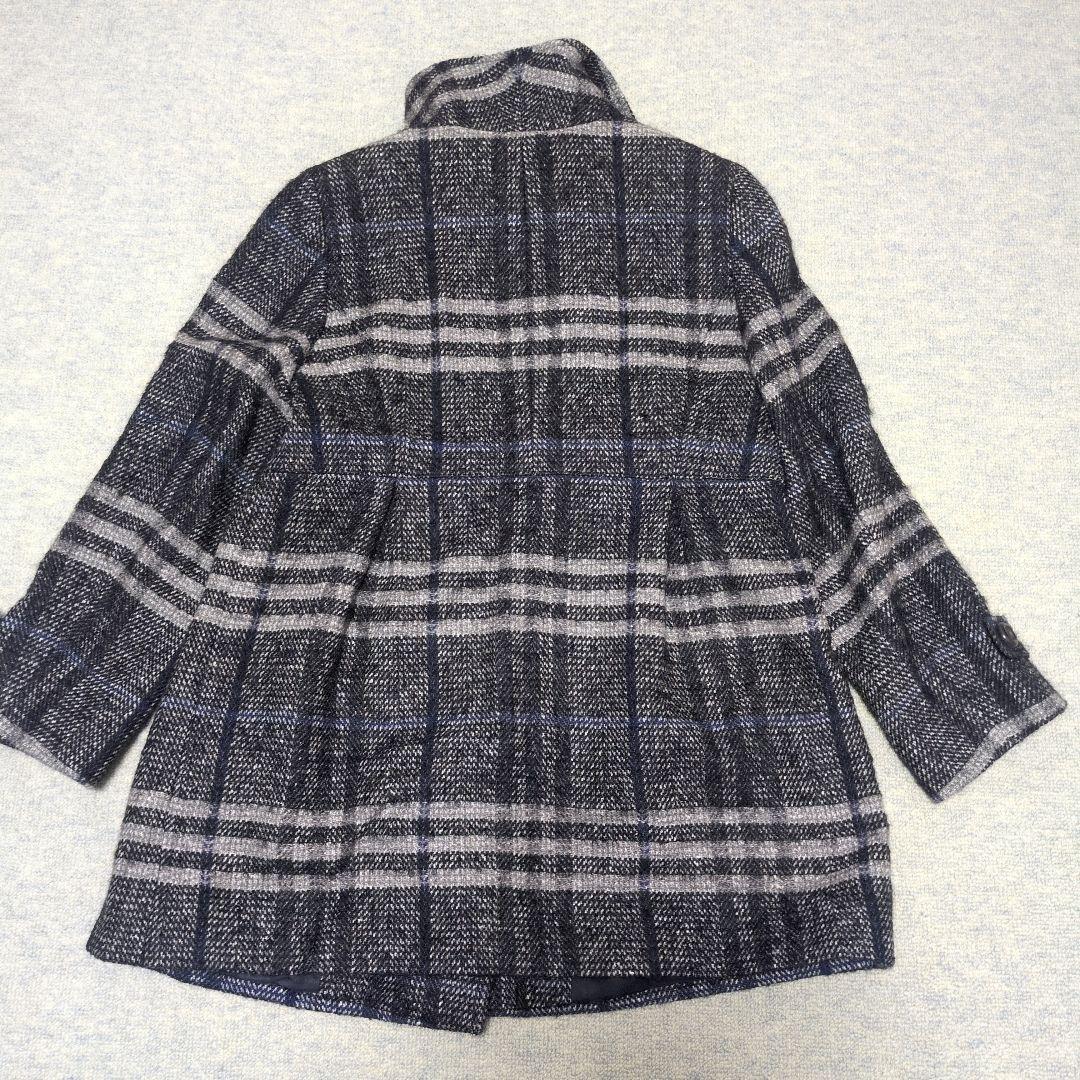 バーバリーロンドン モヘヤ混 ウールコート ノバチェック シャドー
