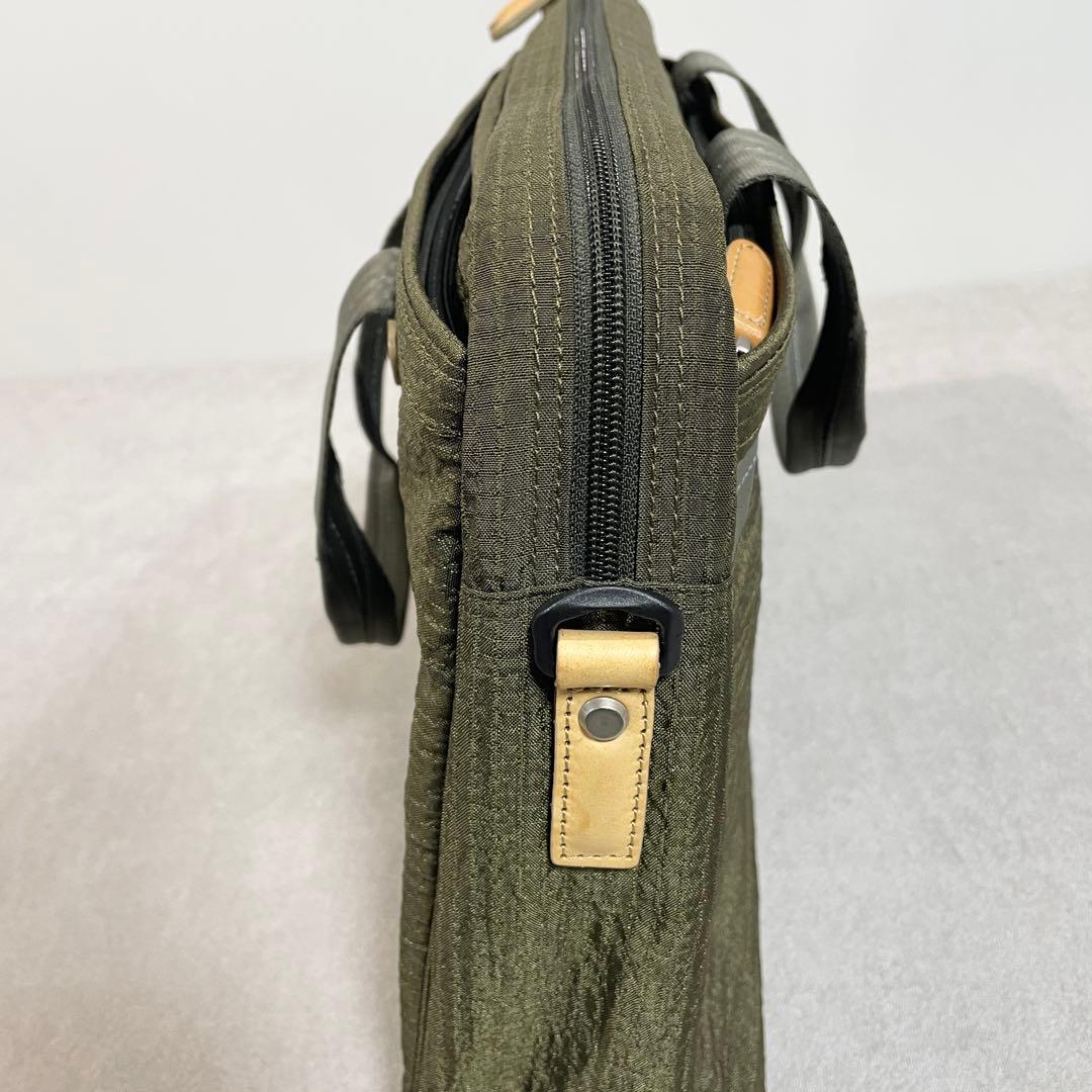 極美品】ポールスミス ブリーフケース 2way オリーブ ナイロン×レザー