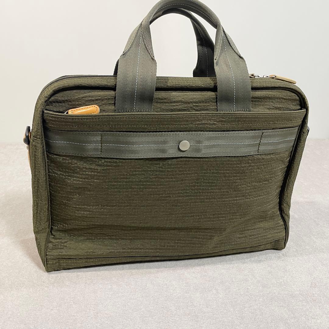 極美品】ポールスミス ブリーフケース 2way オリーブ ナイロン×レザー
