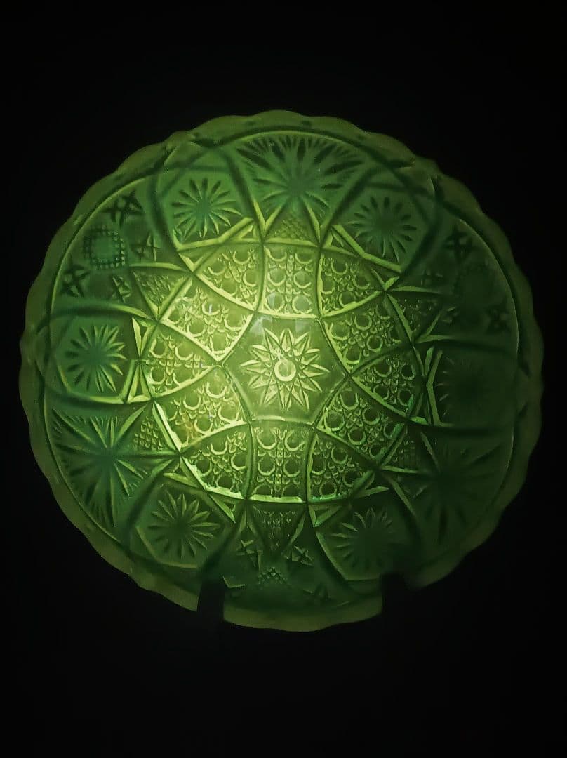 骨董】大正ガラス 青色乳白色 時代ガラス オパールセントガラス ウラン