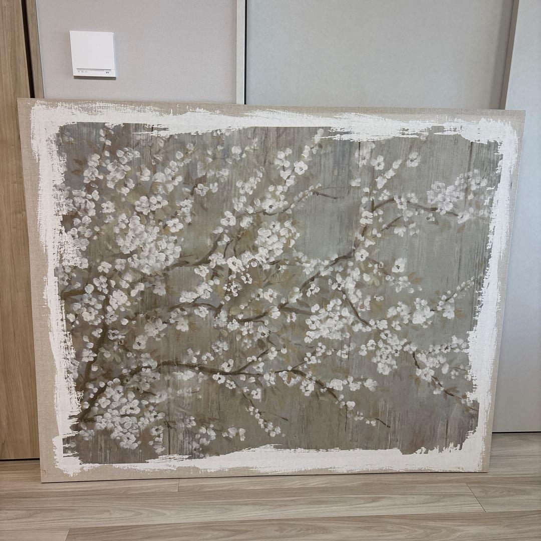 送料込み❣️早物勝ち❣️大幅値下げ！‼️サラグレース　グレー背景の桜装飾画