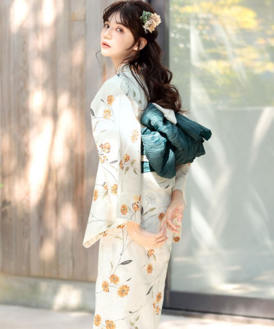 浴衣セット　新品　未開封　Dita オトナ浴衣　蒲公英色の花あそび