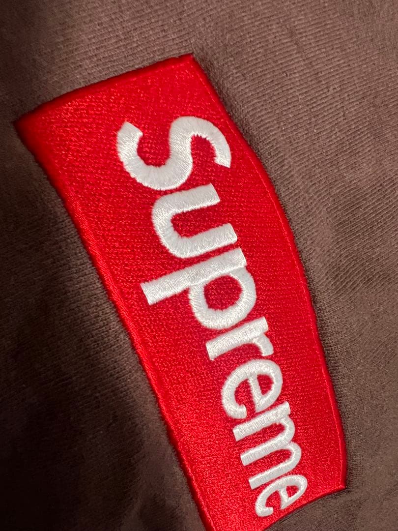 Supreme Box Logo ロゴ刺繍 ブラウン スウェット