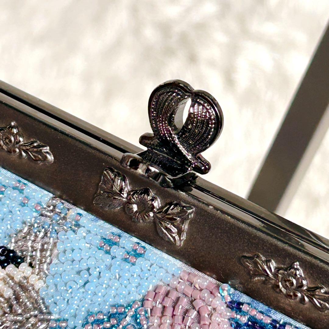 ビーズバッグ ハンドバッグ 手刺繍 葉っぱ 和装 レトロ ヴィンテージ