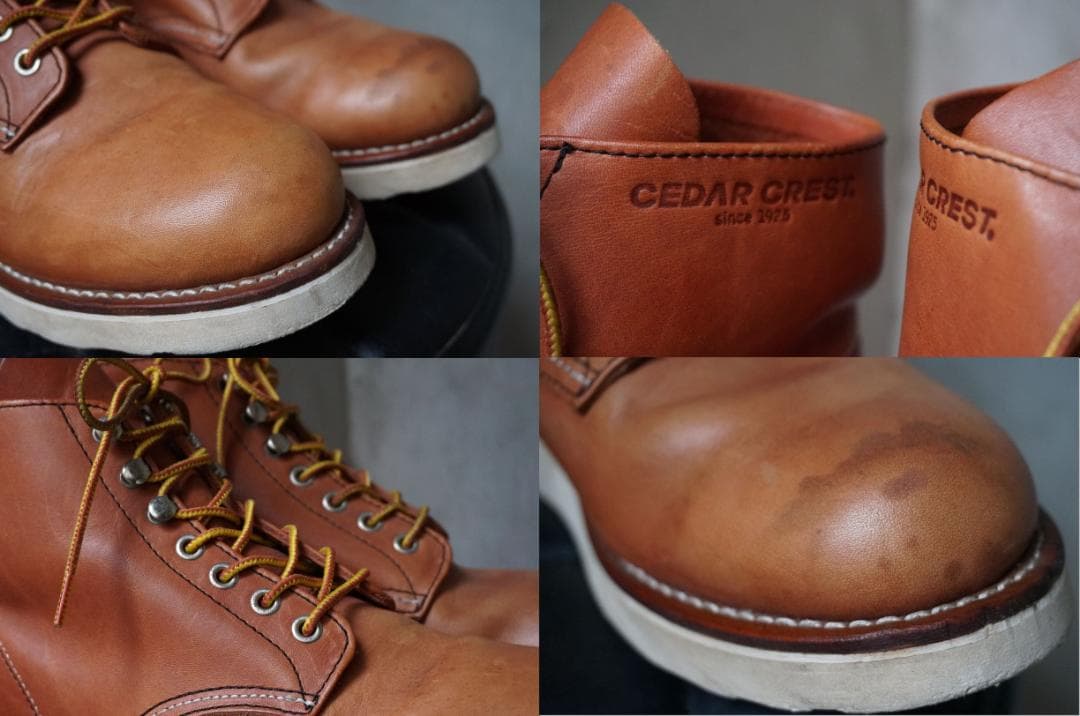 セダークレスト CEDAR CREST 赤茶革 プレーントゥ ワークブーツ 27
